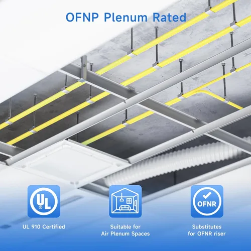 Vista 3 de Cable Matters Cable de fibra óptica monomodo OS2 con clasificación Plenum - 3.3 ft / 3.3 pies, LC a LC UPC 9/125 OFNP OS2 Cable de fibra óptica