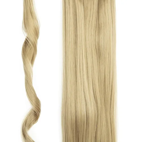 Vista 4 de OMGREAT Extensión de cola de caballo de 24 pulgadas, extensiones de cabello largo y lacio para mujer, cola de caballo sintética envolvente