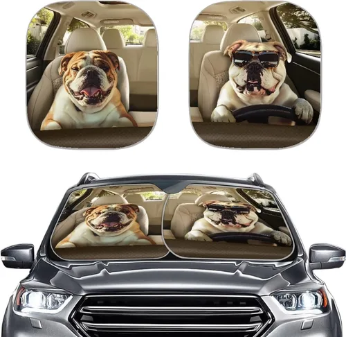 Vista 37 de Howilath 1776-2026 250Th Anniversary Car Sunshades for Windshield 2-Piece Sun Visor Protector Covers Heat Shield Reflector Sunblock Universal Fit