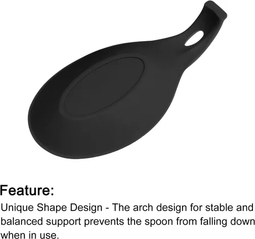Vista 3 de uxcell Soporte de cuchara de silicona, 9.25 x 4.72 pulgadas, resistente al calor, soporte para utensilios de cocina, espátula, soporte para cucharón