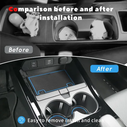 Vista 25 de Auovo Cup Holder Insert Linerts for Toyota Prius Accessories 2016-2022 Custom Fit Anti dust Mats Door Pocket Liners Cup Holder Console Mats Pads