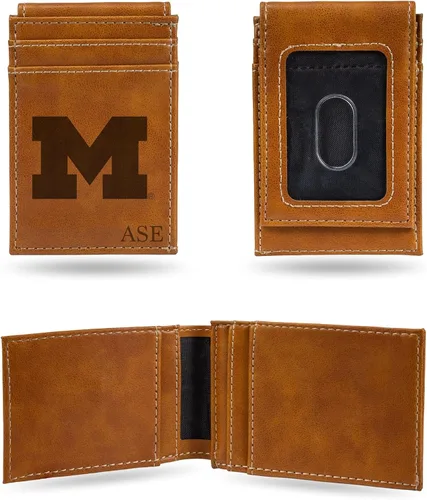 Vista 49 de Rico Industries NCAA Arizona State Sun Devils Brown - Cartera de bolsillo frontal personalizada con grabado láser - Delgada/ligera - Gran artículo