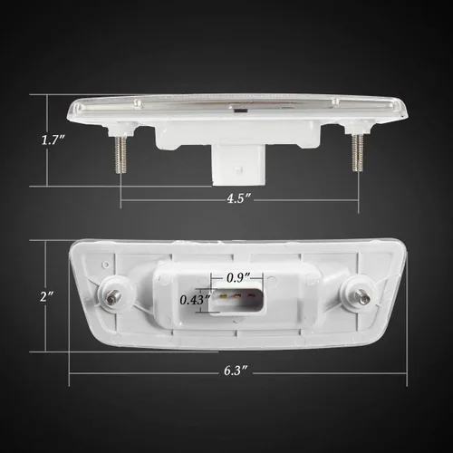 Vista 4 de Partsam 2 piezas de repuesto para Kenworth T680 T880 y Peterbilt 576 LED de marcador lateral de luces direccionales, ensamblajes de lente