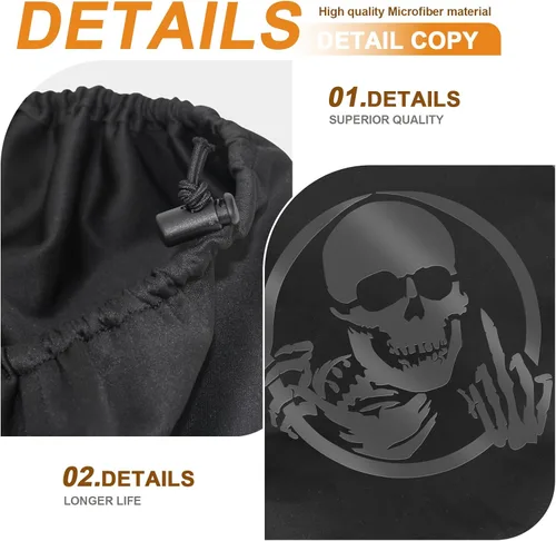 Vista 4 de Fundas negras para tapa de alforja para Harley Davidson Touring Road King, Road Glide, Street Glide, Electra glide modelos 2024 en adelante
