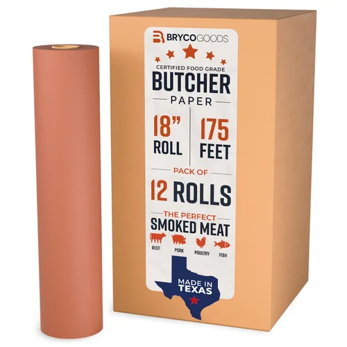 Vista 10 de Bryco Goods Rollo de papel de carnicero, sin blanquear, sin encerar, sin recubrimiento, apto para ahumar todas las variedades de carne, papel