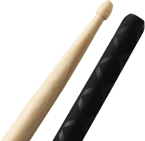Vista 3 de Musfunny Baquetas con mangos antideslizantes para set de batería, baquetas de madera 5A de ejercicio para adultos, accesorios de percusión