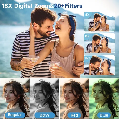 Vista 2 de Cámara digital 4K para fotografía, cámara de vlogging de 50 MP para video de YouTube con flash y pantalla abatible de 180 ° de 3 pulgadas, cámaras