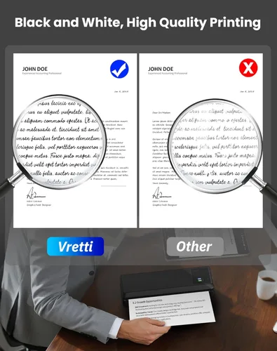 Vista 6 de Vretti Papel para impresora térmica de 8.5 x 11 pulgadas, papel térmico de secado rápido, 4 rollos de tamaño carta estadounidense, 27 hojas/rollo