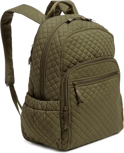 Vista 3 de Vera Bradley Mochila Campus de Algodón para Mujer, Climbing Ivy Green - Algodón reciclado