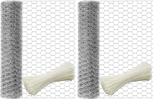 Vista 9 de TOYPOPOR Malla de Alambre de Pollo 40cm x 15m (16"" x 600""), Valla de Malla Hexagonal Galvanizada Antióxido para Exteriores para Proteger Plantas