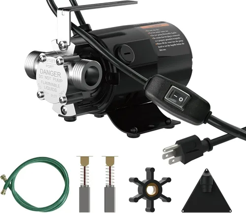 Vista 8 de Bomba de agua eléctrica de 120 V, bomba de utilidad de 330 GPH, 1/10 HP para barril de lluvia, manguera de jardín, estanques, piscinas, acuarios