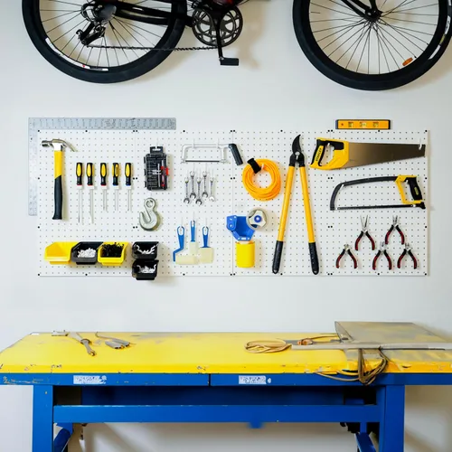 Vista 5 de WallPeg Kit de tablero de clavijas de plástico de 24 x 24 pulgadas (2, blanco)