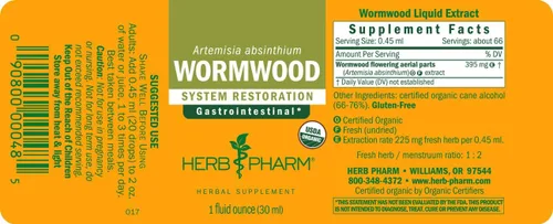 Vista 8 de Herb Pharm Extracto líquido de ajenjo orgánico certificado para apoyo del sistema digestivo - 1 onza