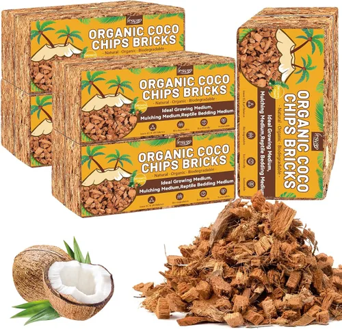 Vista 8 de Legigo Chips de fibra de coco de 1.1 libras para plantas - Ladrillo de chips de coco 100% orgánico, mezcla para macetas con bajo equilibrio EC y PH