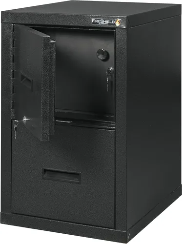 FireKing® FireShield - Archivador vertical de 22 pulgadas D con 1 cajón y caja fuerte, metal, piedra negra