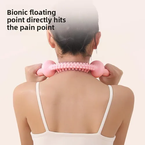 Vista 4 de Keenso Muscle Roller Stick, with Scale Patterned Handle, Multifunctional Manual Massage Tool for Whole Body Relaxation