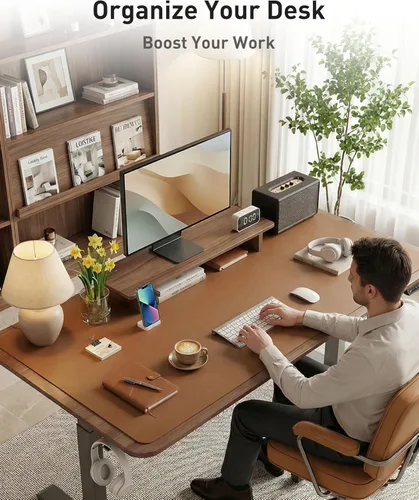 Vista 458 de Aothia Protector de escritorio de cuero, alfombrilla para mouse, alfombrilla de escritorio de oficina, 31.5 x 15.7 pulgadas, secante de escritorio