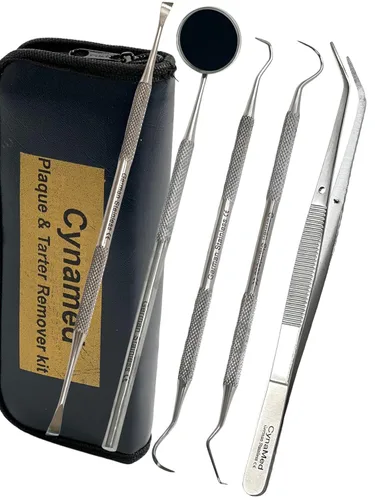 Vista 3 de Herramientas dentales alemanas, removedor de placa para dientes, kit de limpieza de higiene dental, raspador de dientes, limpiador de sarro