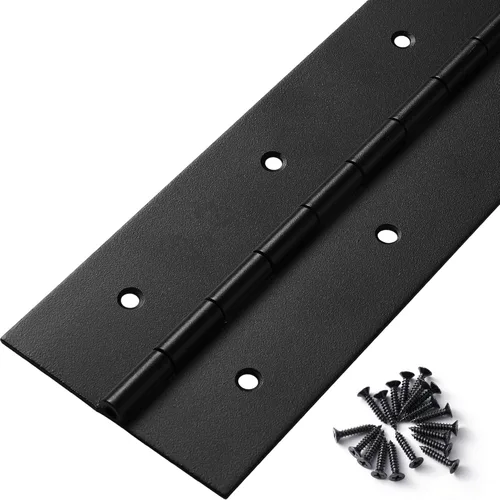 Vista 8 de Bisagra de piano resistente de 8 x 3 pulgadas de ancho, bisagra de piano negro de acero inoxidable de 0.060 pulgadas de grosor para gabinetes