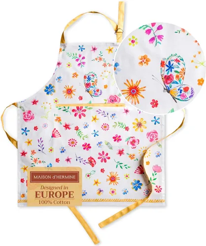 Vista 17 de Maison d' Hermine 100% Cotton Apron for women with Pocket Kitchen Chef Apron for Men Cooking Mothers Day Gifts