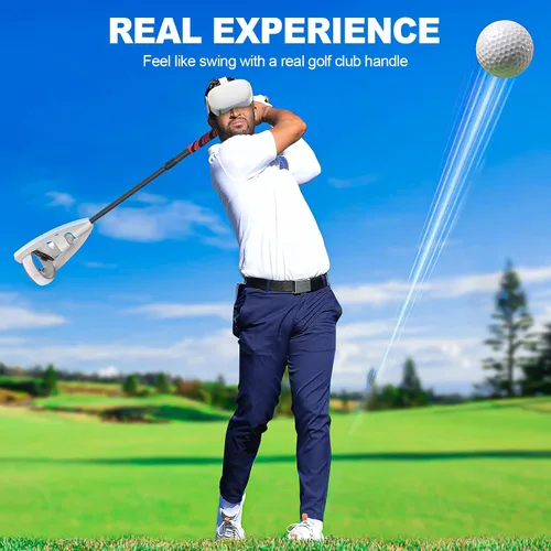 Vista 6 de VR Golf Club for Oculus Quest 2 Rift S Meta Quest 2 Aikeec VR Golf Club Handle Accessory Quest 2 Golf Club Attachment with 2 Controller Covers