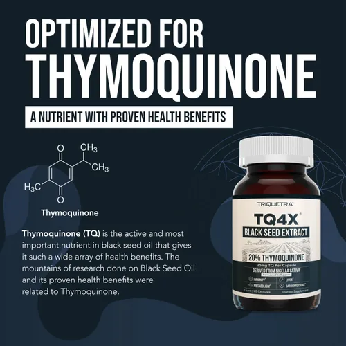 Vista 5 de Cápsulas de extracto de aceite de semilla negra con 20% de timoquinona - TQ-Advanced 4X®: Concentración potente de timoquinona disponible