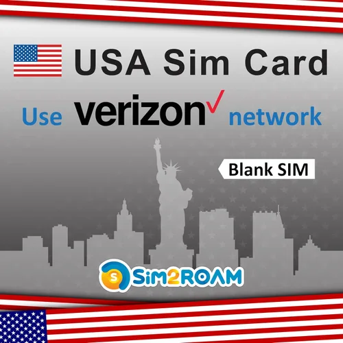 Tarjeta SIM en blanco Verizon de EE. UU. | Datos de alta velocidad/llamadas nacionales de EE. UU./llamadas internacionales/mensajes de texto | Plan