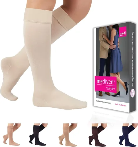 Vista 6 de Mediven Medias de compresión cómodas para mujer, 30-40 mmHg, hasta la rodilla