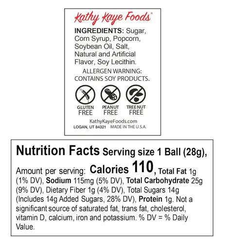 Vista 2 de Kathy Kaye Bolas de palomitas de maíz dulces y saladas de béisbol de 1 onza, deliciosas, crujientes y perfectas para aperitivos, sabor clásico dulce