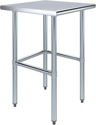 Vista 36 de AmGood Mesa de Trabajo de Acero Inoxidable Base Abierta Isla de Cocina NSF Preparación de Alimentos Banco de Utilidad para Lavandería Garaje