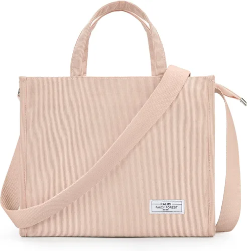 KALIDI - Bolso cruzado de pana para mujer, estilo casual, con cremallera, a la moda, bolso de hombro con bolsillos