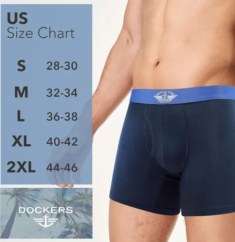 Vista 6 de Dockers Mens Boxer Briefs Microfiber Mens Boxers Underwear for Men Pack of 4