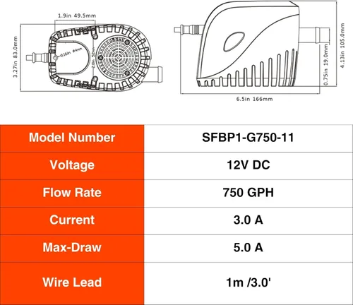 Vista 7 de Seaflo, bomba de agua autosumergible automática para barco de sentina de 12 V 750 ghp con interruptor sumergible