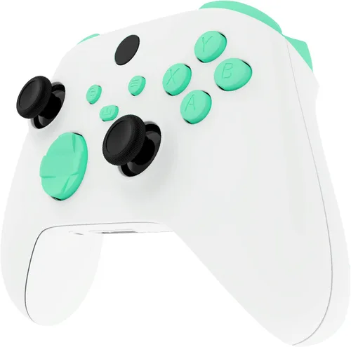 Vista 5 de eXtremeRate Botones de repuesto color verde menta para Xbox Series S y Xbox Series X, parachoques LB RB LT RT Giggers D-pad ABXY Start Back Sync