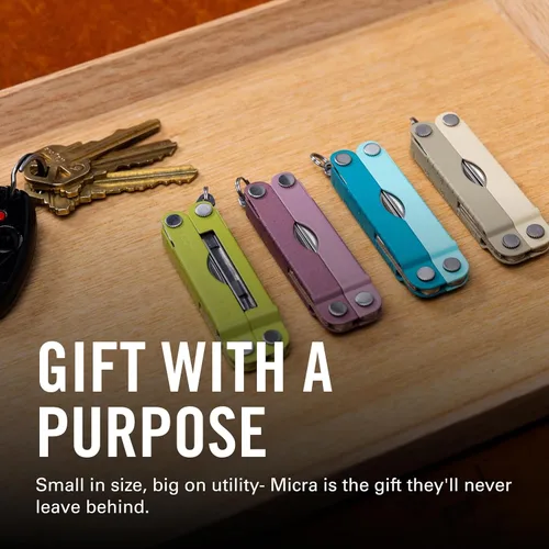 Vista 6 de LEATHERMAN, Micra, Multiherramienta de llavero con herramientas de aseo, Mini navaja de bolsillo para uso diario (EDC), Pasatiempos y actividades al
