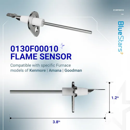 Vista 3 de BlueStars Pieza de repuesto para sensor de llama de horno 0130F00010 de alta calidad, compatible con hornos Goodman Amana, reemplaza a B1172606