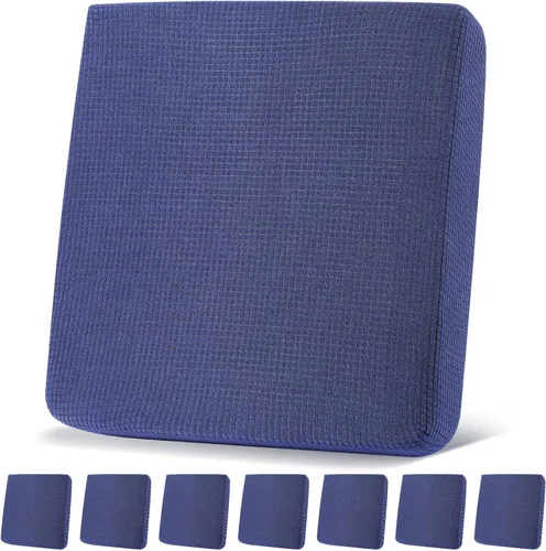 Vista 9 de Newwiee 8 fundas de cojín elásticas impermeables para patio, fundas de cojín para exteriores, fundas de repuesto para sofá, funda de asiento suave