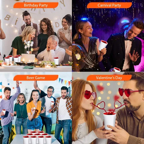 Vista 7 de 120 vasos de plástico a granel de 16 onzas, vasos de plástico para estadios, vasos de fiesta para niños, vasos de jugo apilables, vasos de agua