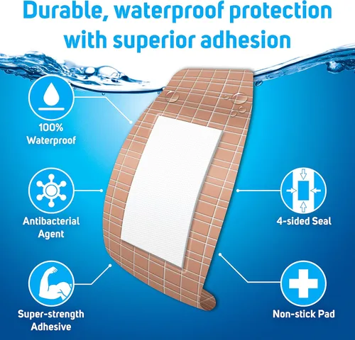Vista 2 de Care Science Bandas adhesivas resistentes e impermeables, extra grandes, 32 CT 100% impermeables, protección resistente, ayuda a prevenir