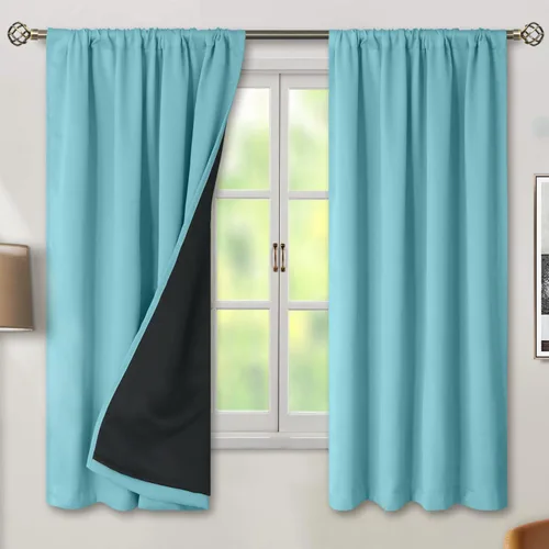 Vista 64 de BGment - Cortinas opacas para sala de estar de 63 pulgadas de largo, juego de 2 paneles, cortinas para oscurecer toda la habitación, cortinas