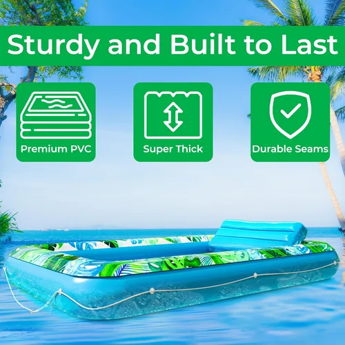 Vista 8 de JAMBO Tanning Pool Lounger Float, Inflatable Sun Tanning Pool Float estilo 2