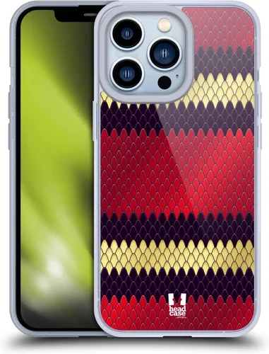 Vista 9 de Head Case Designs Ball Python Snake Pattern Gel Case [Military Grade Protection] Compatible with Apple iPhone 13 Pro and Compatible with MagSafe