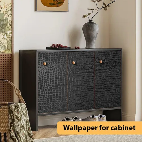 Vista 19 de Arthome - Papel adhesivo negro de 11.8 x 100 pulgadas, papel tapiz autoadhesivo impermeable de vinilo de PVC brillante, a prueba de aceite, papel