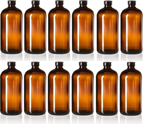 Vista 5 de kitchentoolz Botellas de vidrio ámbar de 32 onzas – Tapas herméticas – Growlers de vidrio marrón de tamaño cuarto para almacenamiento de cerveza