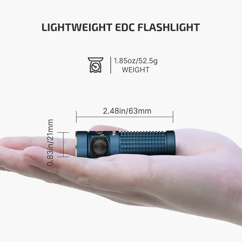 Vista 4 de OLIGHT - Linternas Baton4 Edición Premium EDC de 1300 lúmenes con caja de carga Type-C, alimentadas por batería recargable, luz pequeña y brillante