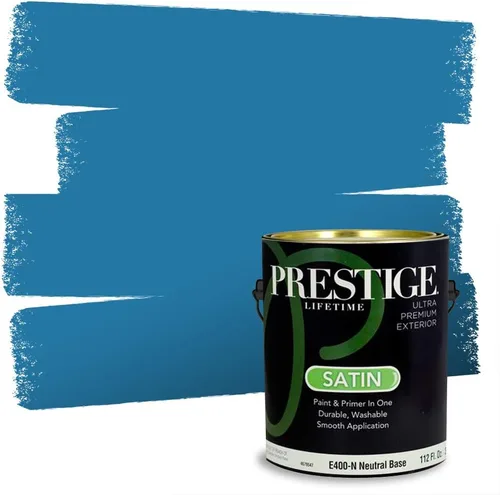 Vista 151 de Prestige Paints. - Base y pintura para exteriores en un solo galón, 1 galón. plano, comparable con Sherwin Williams Topsail.