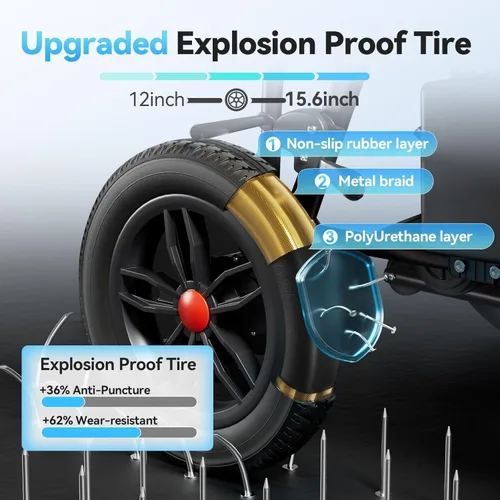 Vista 4 de Electric Wheelchair Lightweight Folding Power Chair for Adults, 25km Travel Range, Motorized for Indoor/Outdoor Mobility, Compact