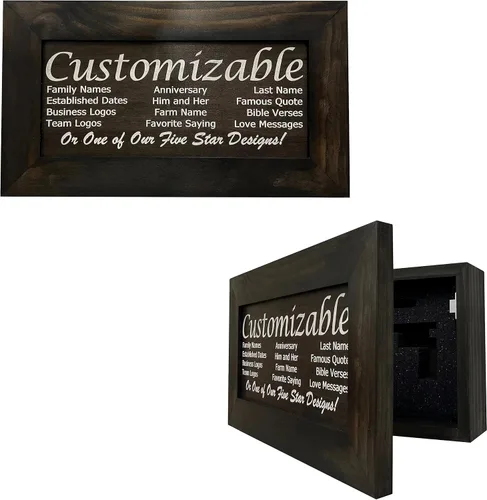 Bellewood Designs Decoración de pared personalizable para armario de armas, caja fuerte personalizada para guardar tu pistola de forma segura a la