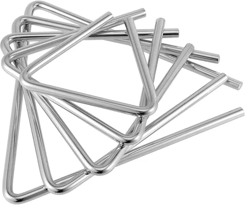 Vista 5 de Paquete de 10 instrumentos triangulares, 4, 5, 6, 7, 8 pulgadas, instrumento de percusión triangular musical con Striker, instrumento de percusión