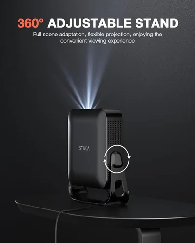 Vista 5 de 【Soporte ajustable de 360° y enfoque automático/corrección de trapecio】Mini proyector con WiFi y Bluetooth, proyector de películas portátil